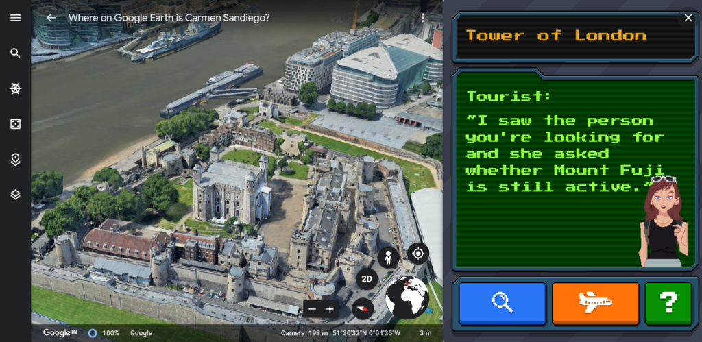 Google Earth Carmen Sandiego game