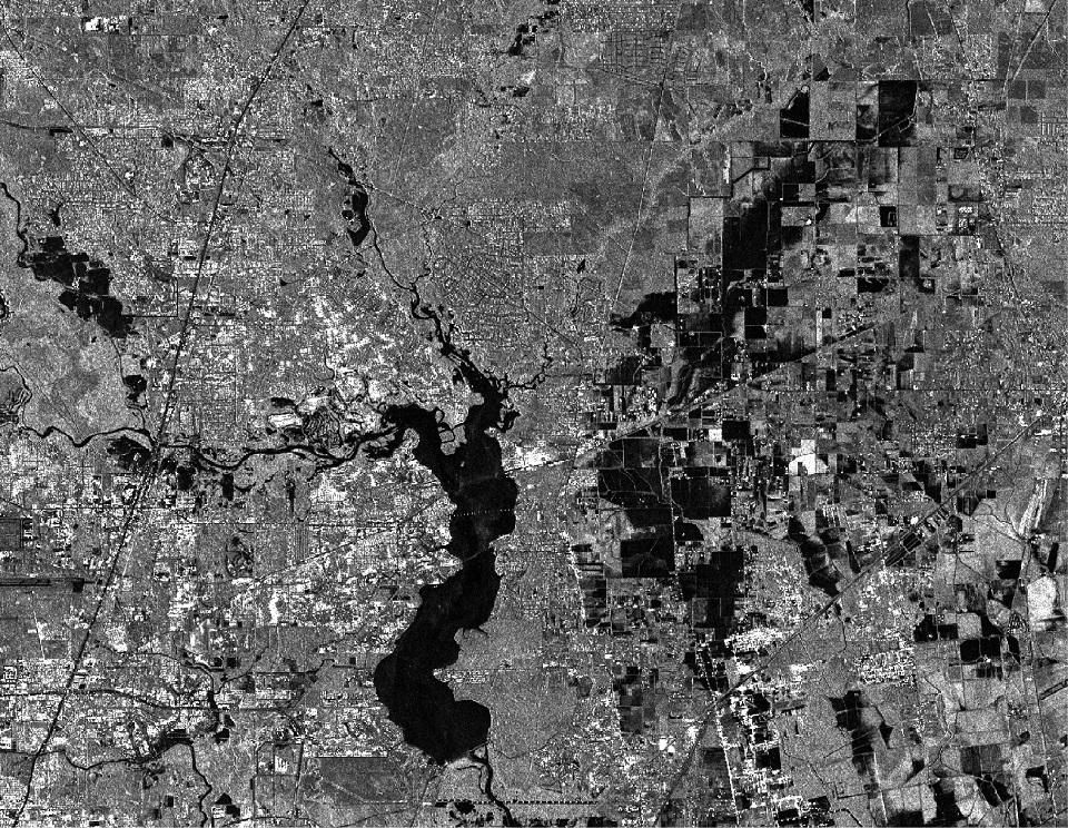 SAR image of Lake Houston during Tropical Storm Harvey