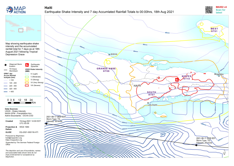 Map of Urban Search and Rescue Assessment Locations and Needs Summary 17-23 August 2021