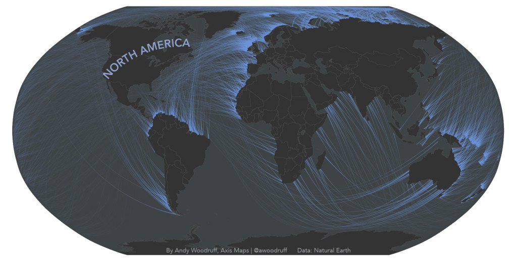 This maps show exactly what is located on the other side of the ocean