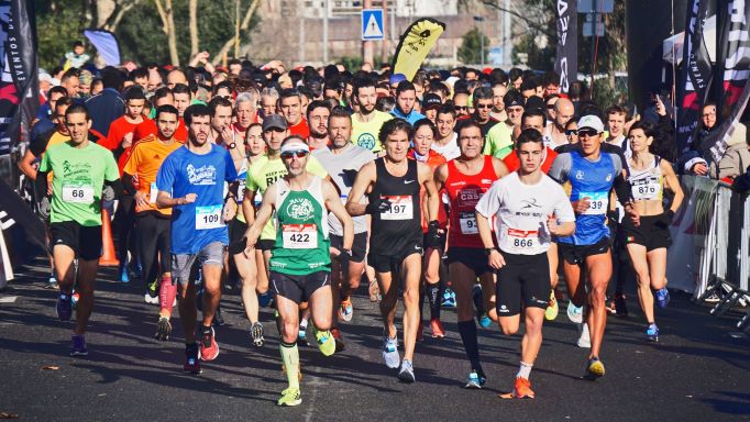 Marathon runners during a race.